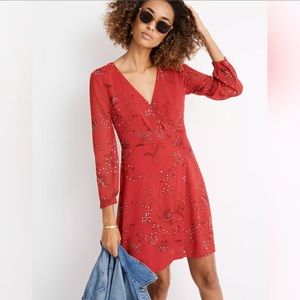Madewell hazelwood wrap-front mini dress in windswept floral